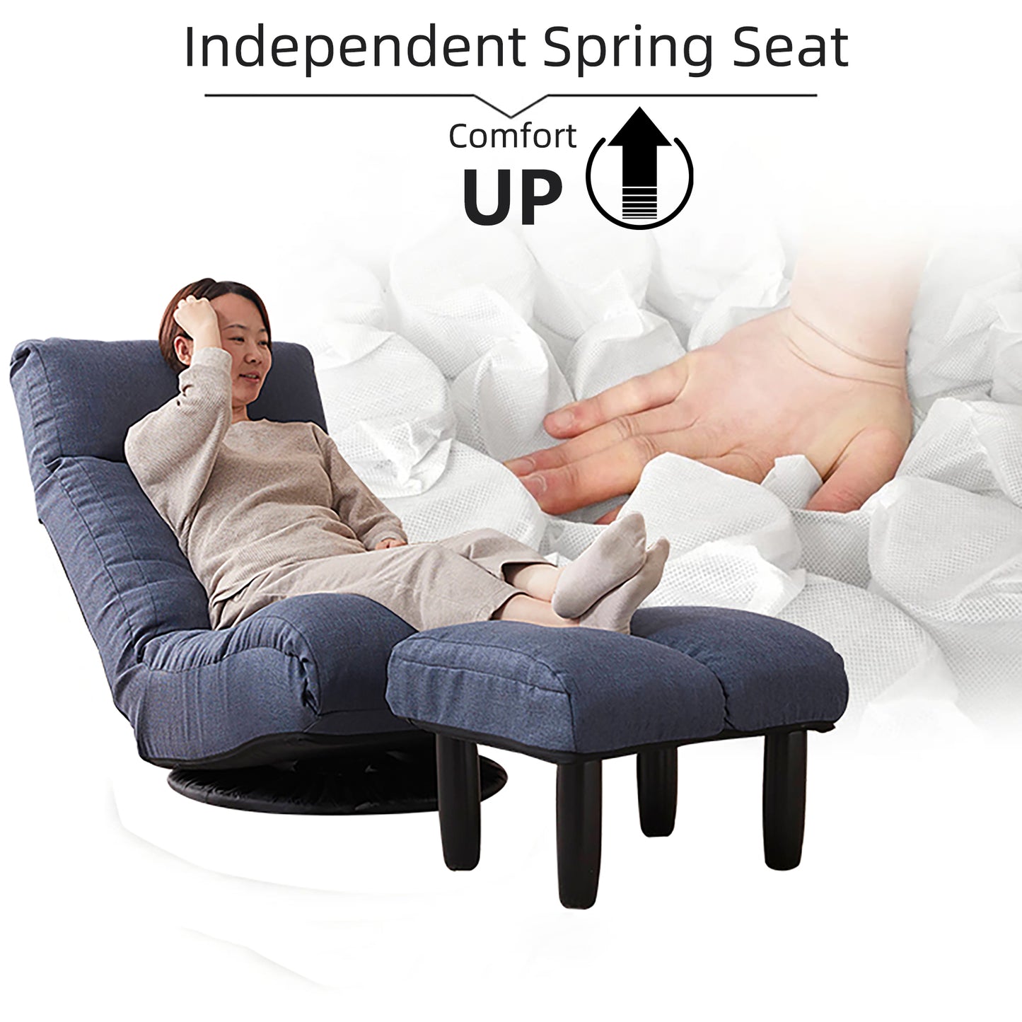 Japanese-Style Floor Chair for Balcony - Adjustable Recline