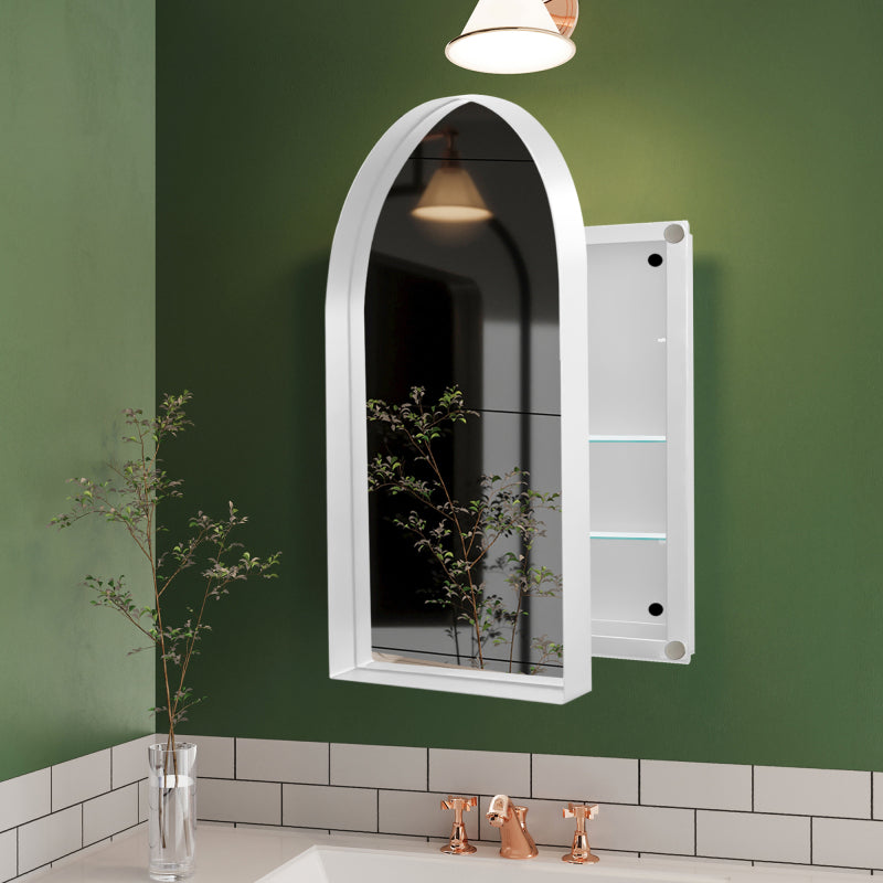 Black Metal Bathroom Medicine Cabinet, Adjustable Shelves