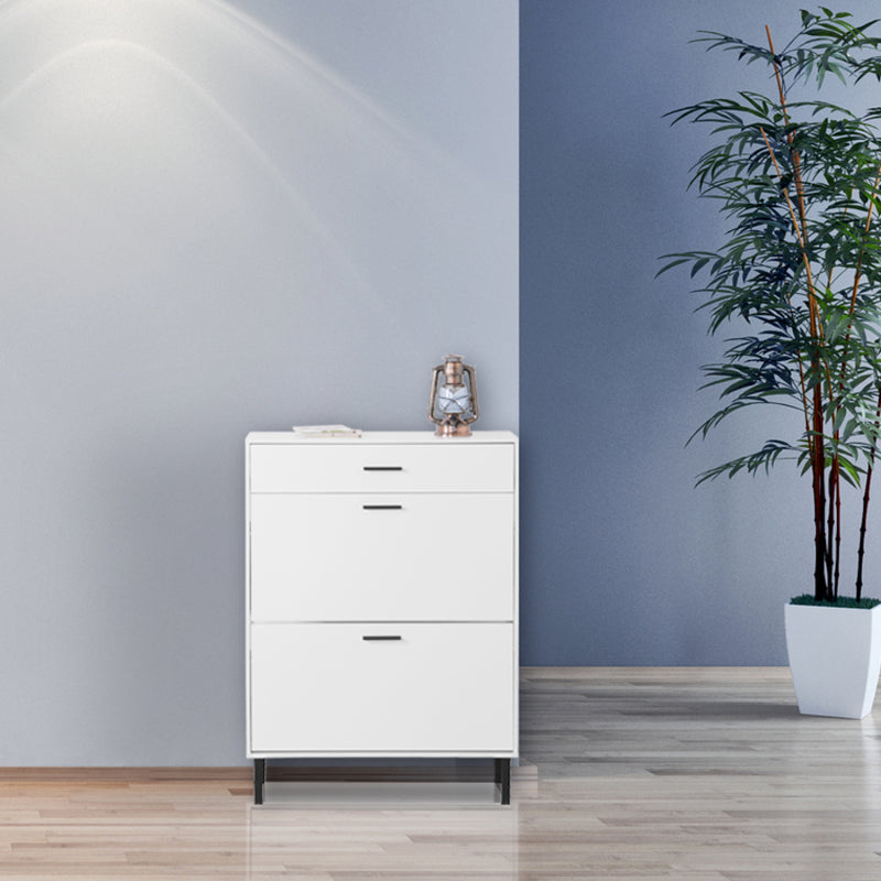 Modern Shoe Cabinet for Entryway with 2 Flip Drawers