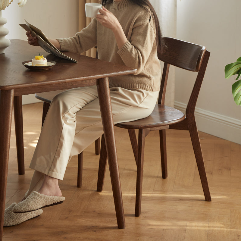Minimalist North American Oak Dining Room Chairs, Set of 4
