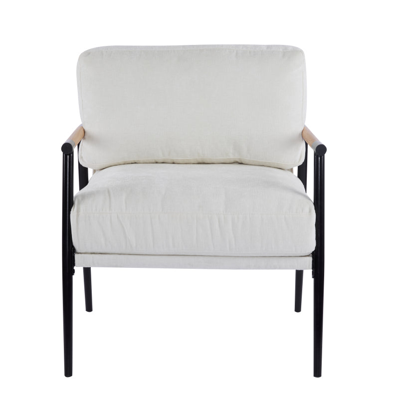 Modern Accent Chair for Living Room, Plush Seat & Wood Arms