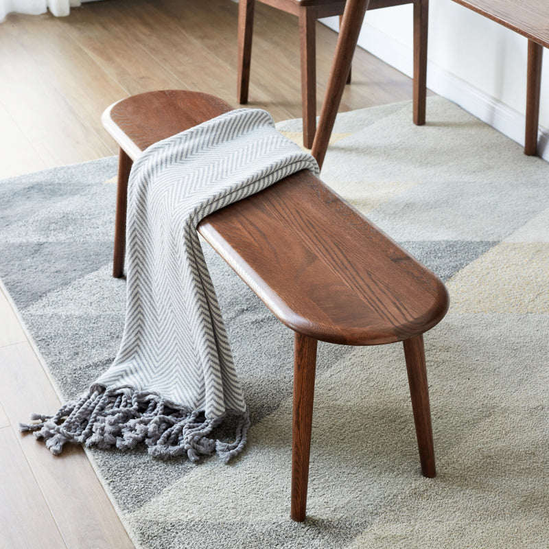 Scandi Solid Oak Bench for Dining Room or End of Bed