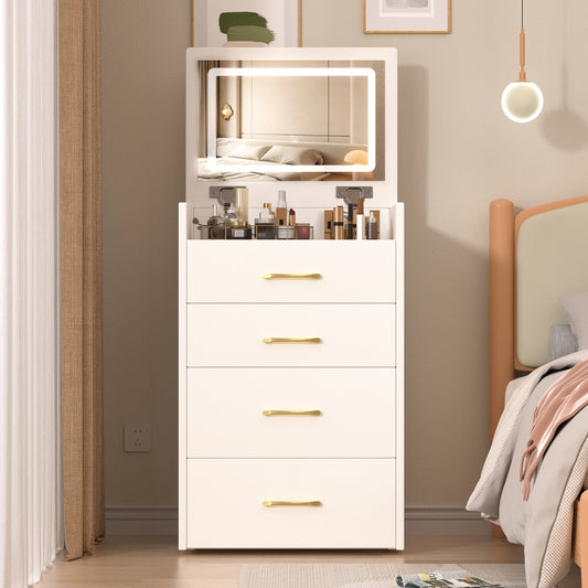 Compact Makeup Vanity for Bedroom with Lift-Top Mirror