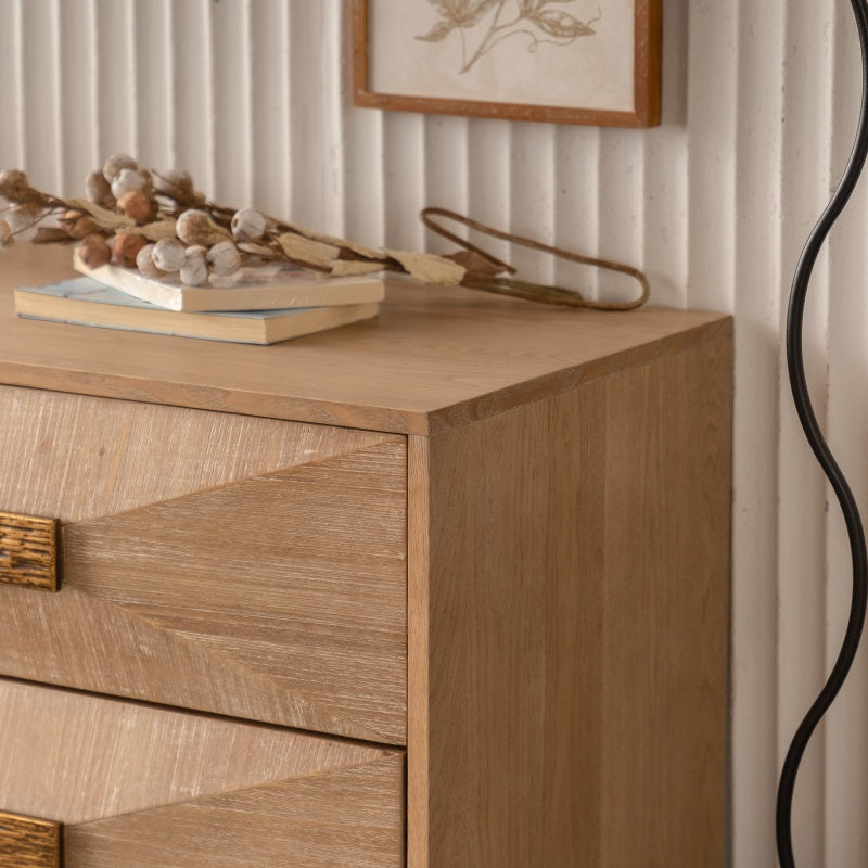Modern Light Wood Dresser & TV Stand for Bedroom, 6 Drawers