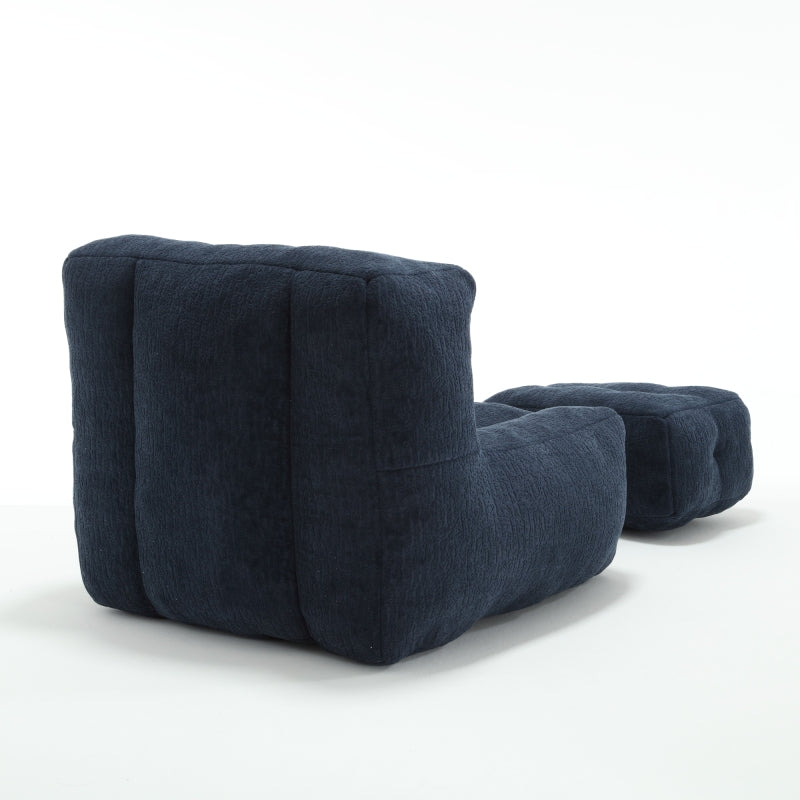 Modern Plush Bean Bag Chair for Living Room with Ottoman