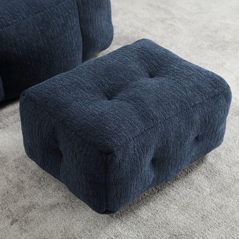Modern Plush Bean Bag Chair for Living Room with Ottoman