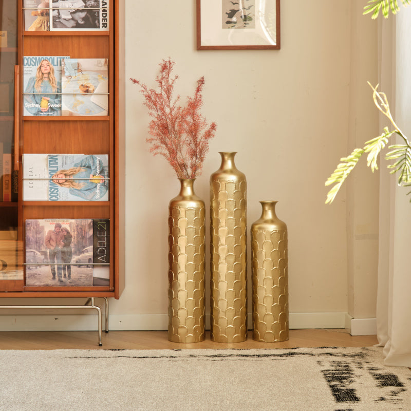 Modern White Floor Vases Set of 3 for Entryway — Tall Accent