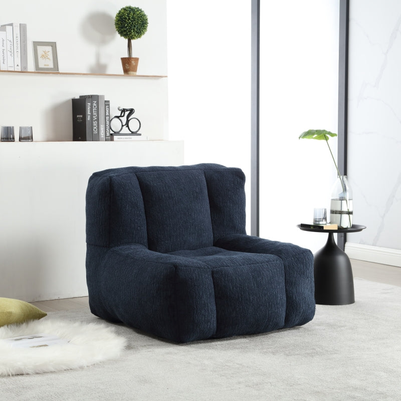 Modern Plush Bean Bag Chair for Living Room with Ottoman
