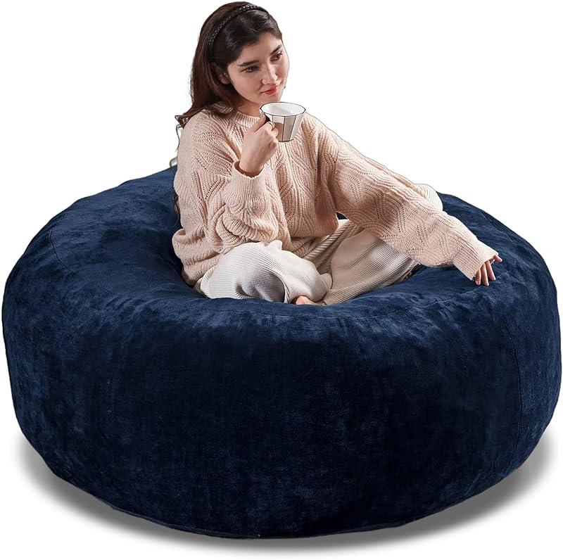 Oversized Bean Bag Chairs for Adults,Giant Bean Bag with Stuffing,Memory Sponge Sofa,Easy to Clean Soft Flannel Fabric, Suitable for Lounge Chairs in Living Room and Bedroom