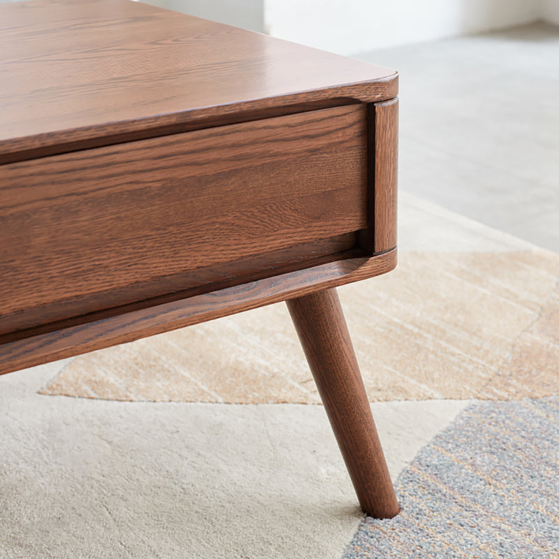 Modern Coffee Table for Living Room, Solid Oak Top