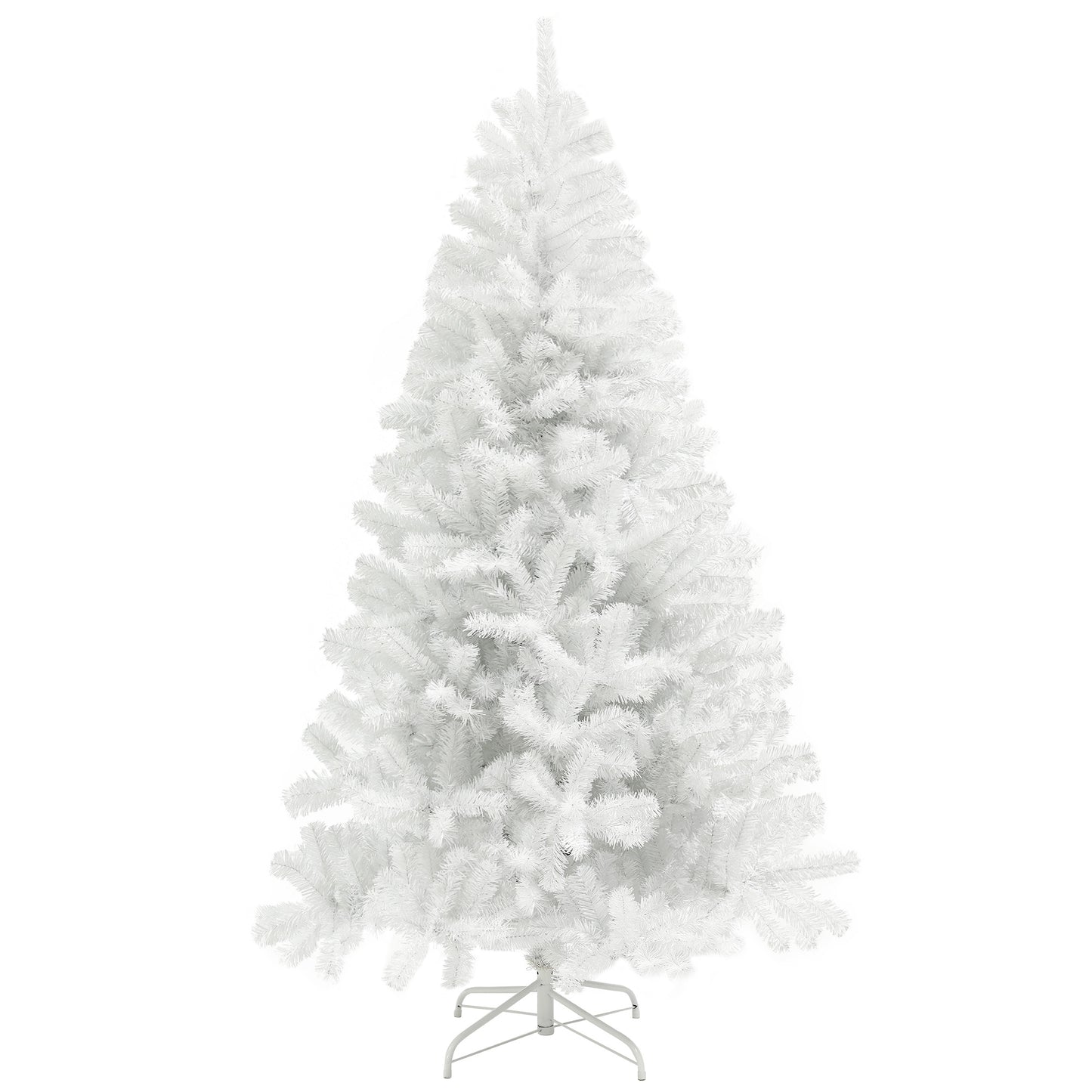 HOMCOM White 9ft Faux Christmas Tree for Holidays, Auto-Open