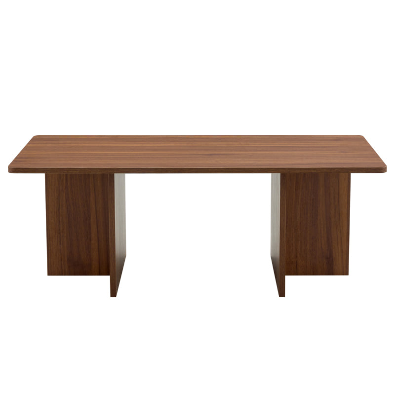 Modern Walnut Coffee Table, Living Room, Triangular Base