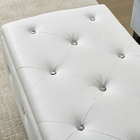 Glam Storage Ottoman Bench for End of Bed, Crystal-Tufted