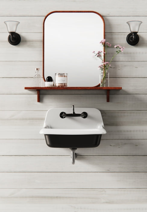 ELLAI Farmhouse Wall-Mount Laundry Sink, 36-Inch High-Back