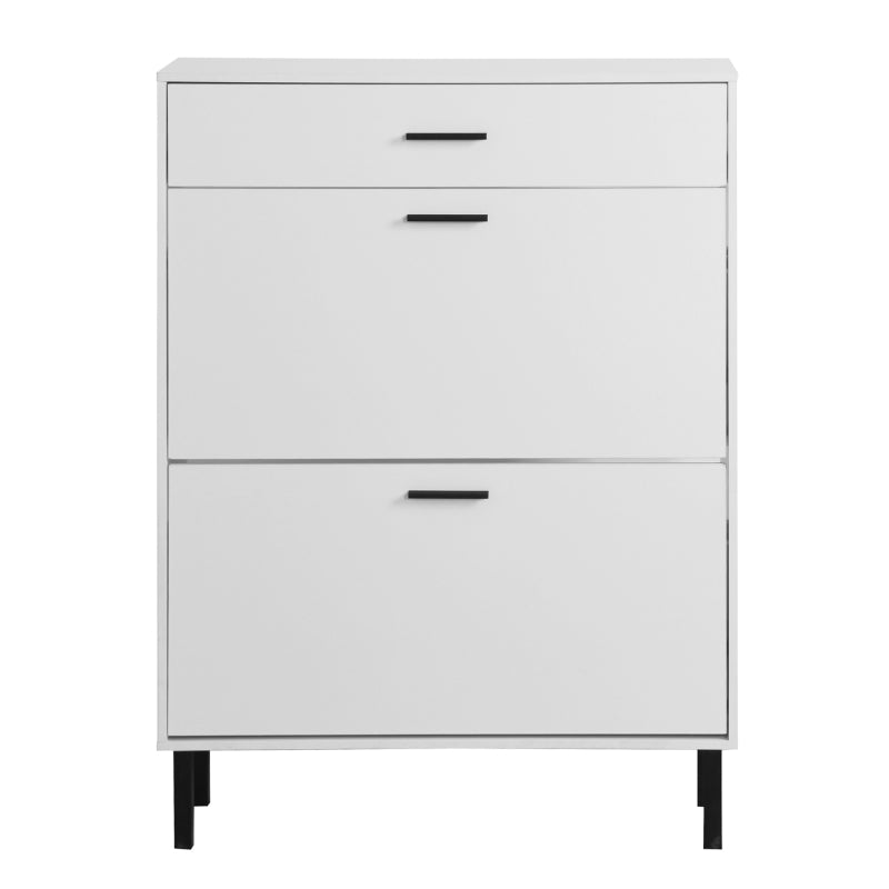 Modern Shoe Cabinet for Entryway with 2 Flip Drawers