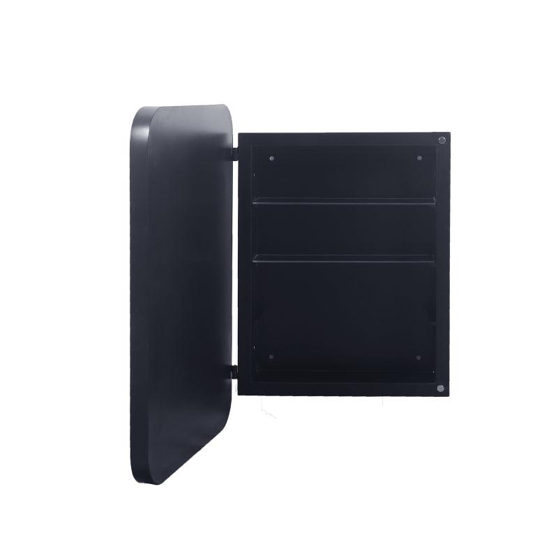 Black Metal Bathroom Medicine Cabinet, Adjustable Shelves