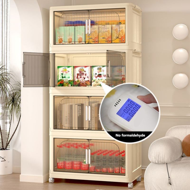 Modern Folding Closet Storage Cabinet with Wheels