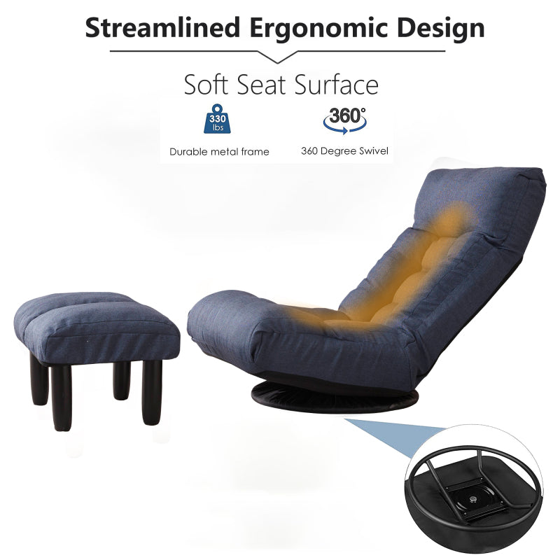 Japanese-Style Floor Chair for Balcony - Adjustable Recline
