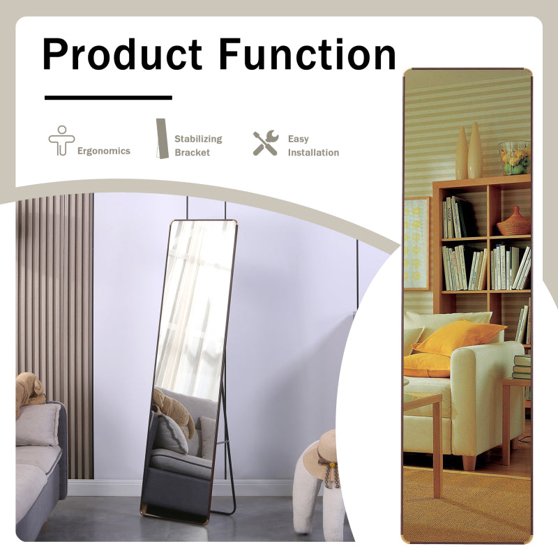Modern Full-Length Mirror for Bedroom, 60x16 Stand/Wall