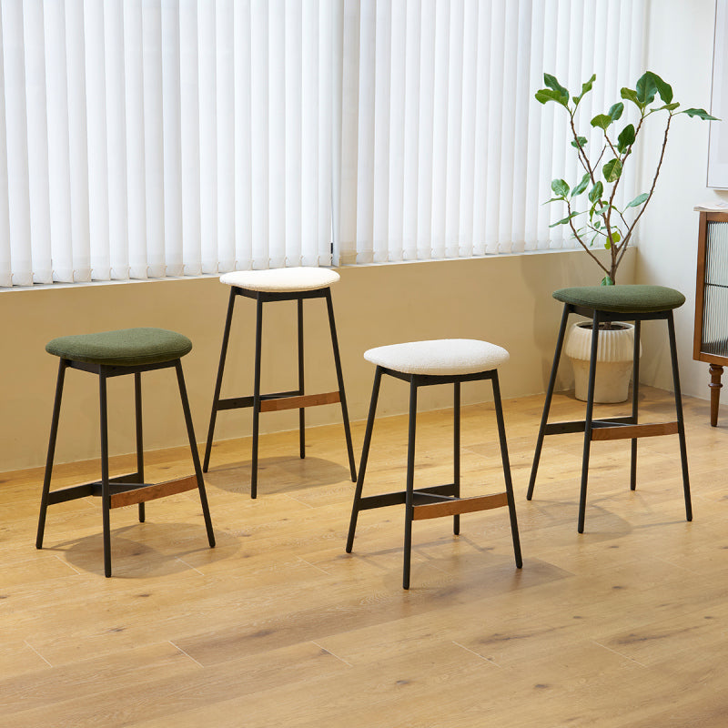 Modern Backless Bar Stools Set of 2 Padded for Kitchen