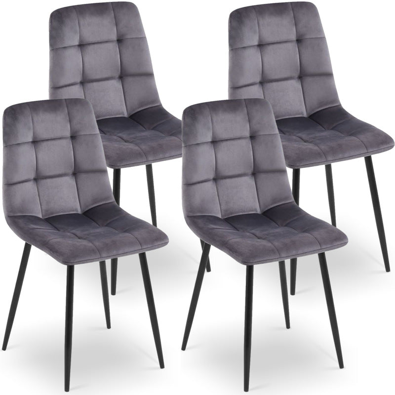 Mid-Century Green Velvet Dining Chairs for Kitchen, Set of 4
