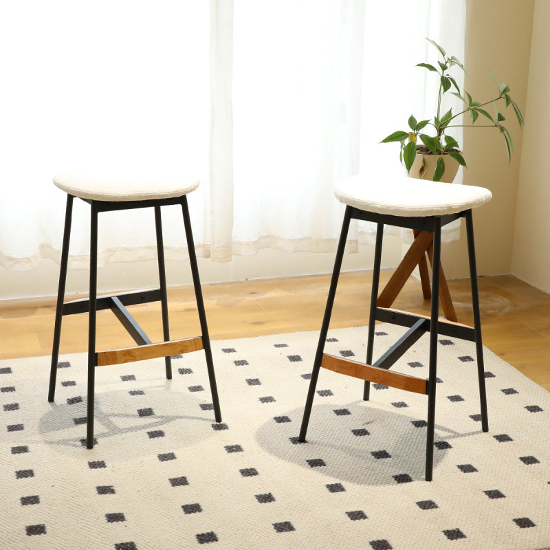 Modern Backless Bar Stools Set of 2 Padded for Kitchen
