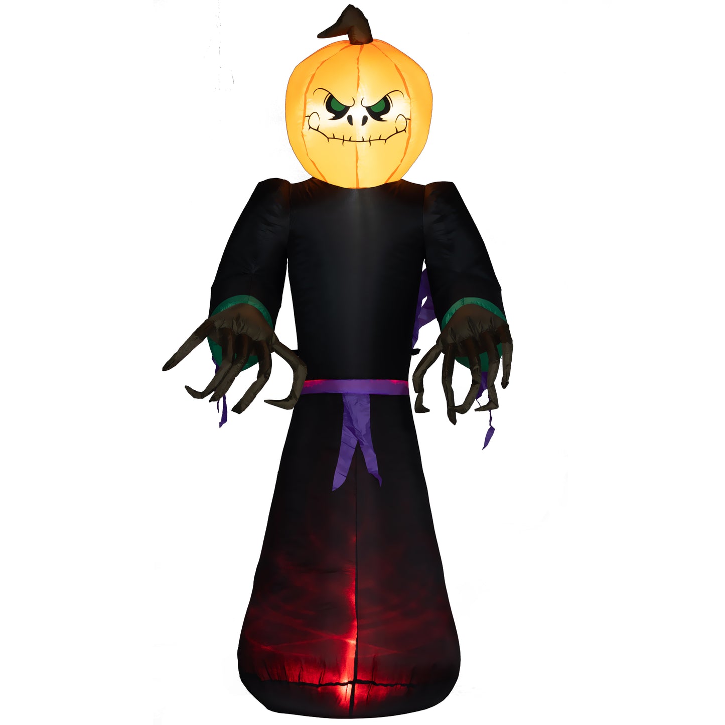 HOMCOM Halloween Reaper & Pumpkin Yard Inflatable, 7ft LED
