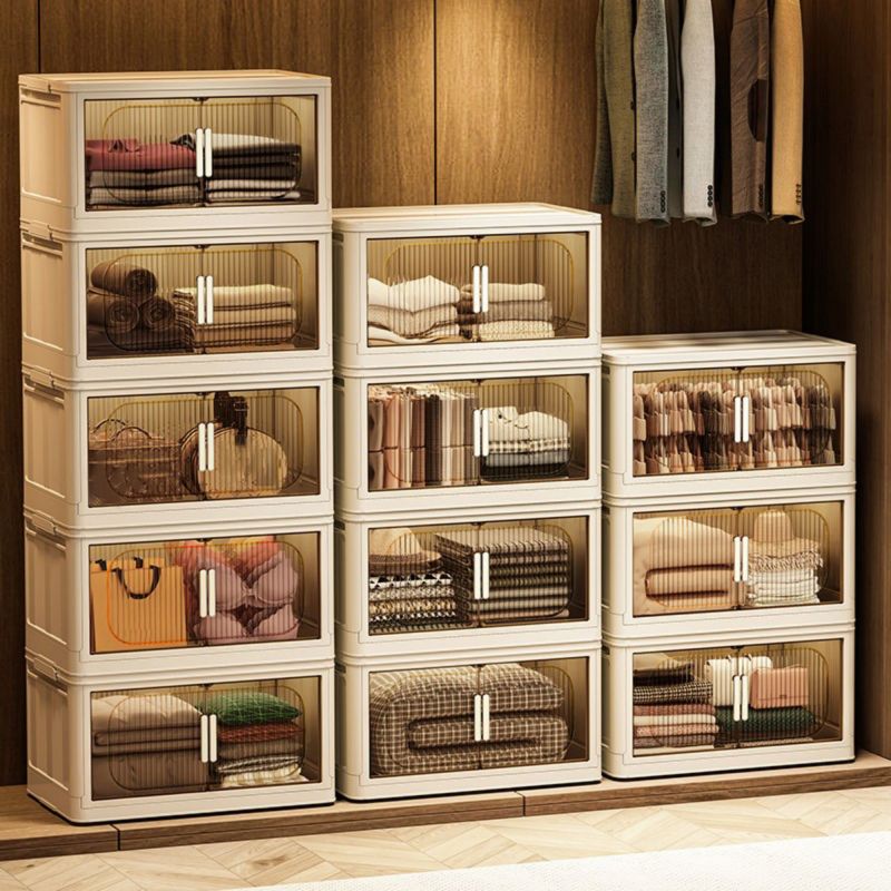 Modern Folding Closet Storage Cabinet with Wheels