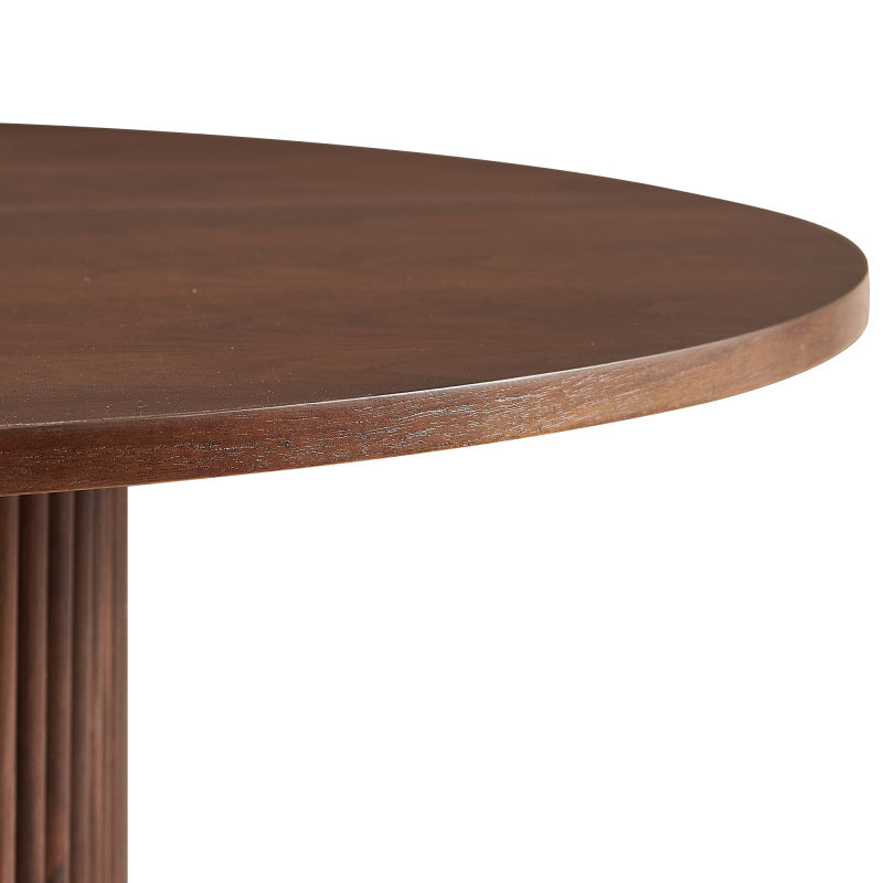 Modern Farmhouse 47-Inch Round Kitchen Table, Walnut Top
