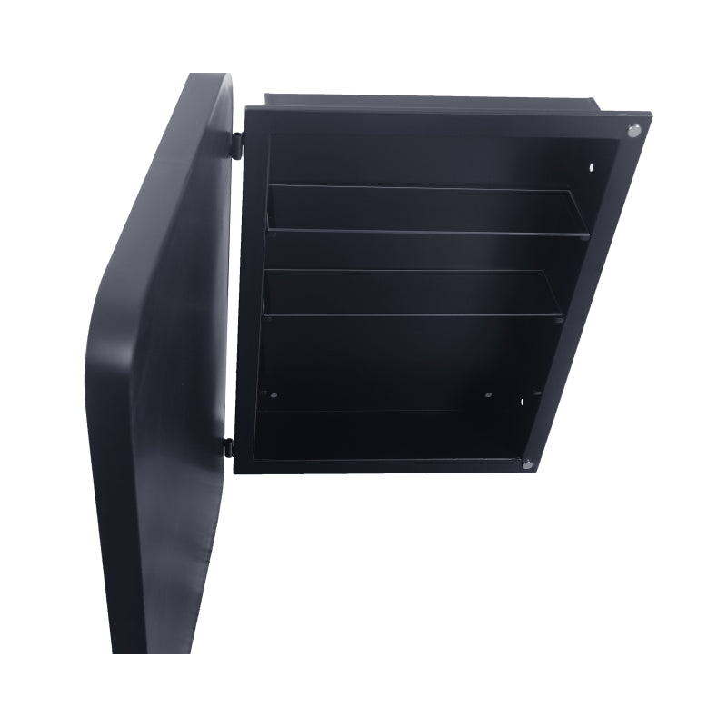 Black Metal Bathroom Medicine Cabinet, Adjustable Shelves