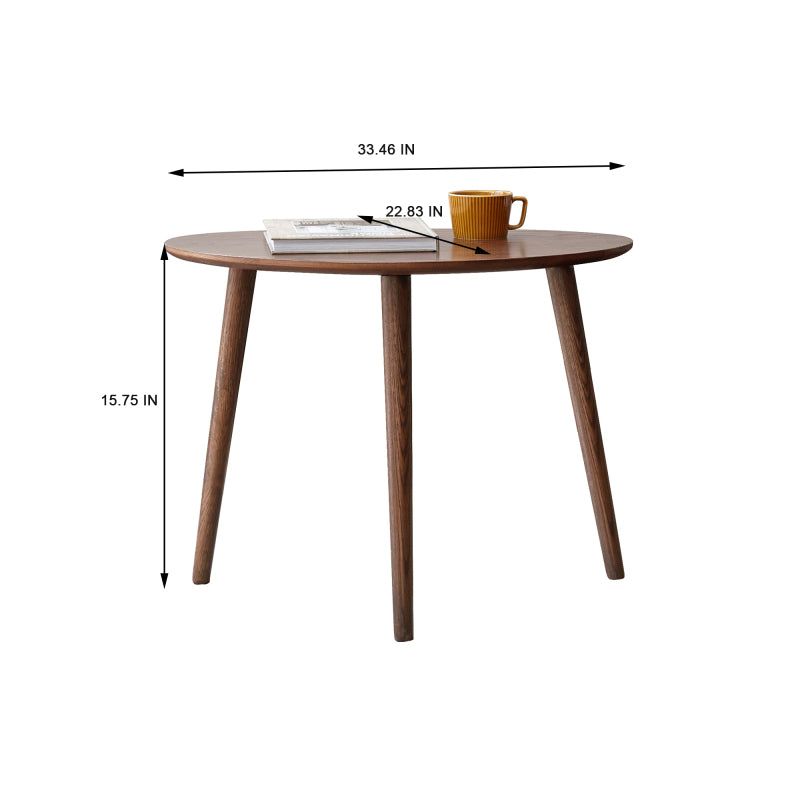 Natural Solid Oak Pebble Coffee Table for Living Room
