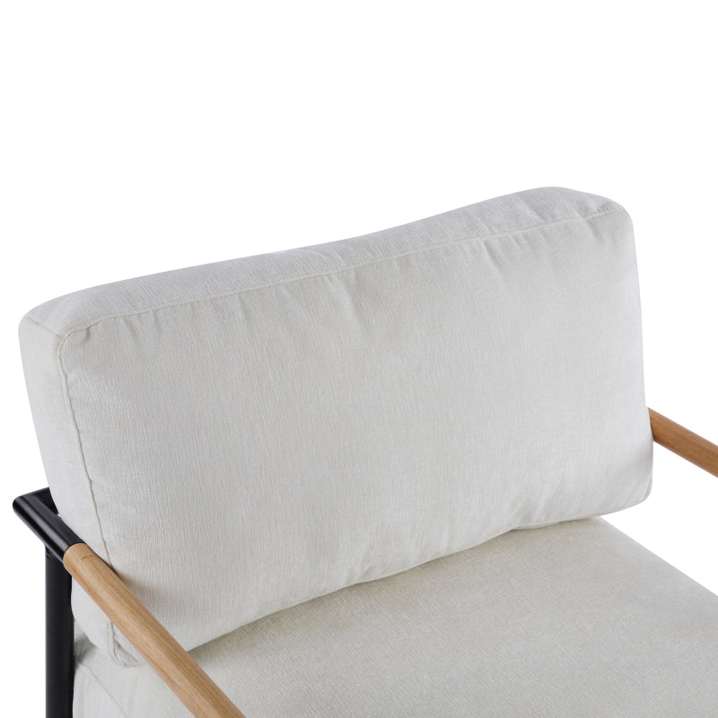 Modern Accent Chair for Living Room, Plush Seat & Wood Arms