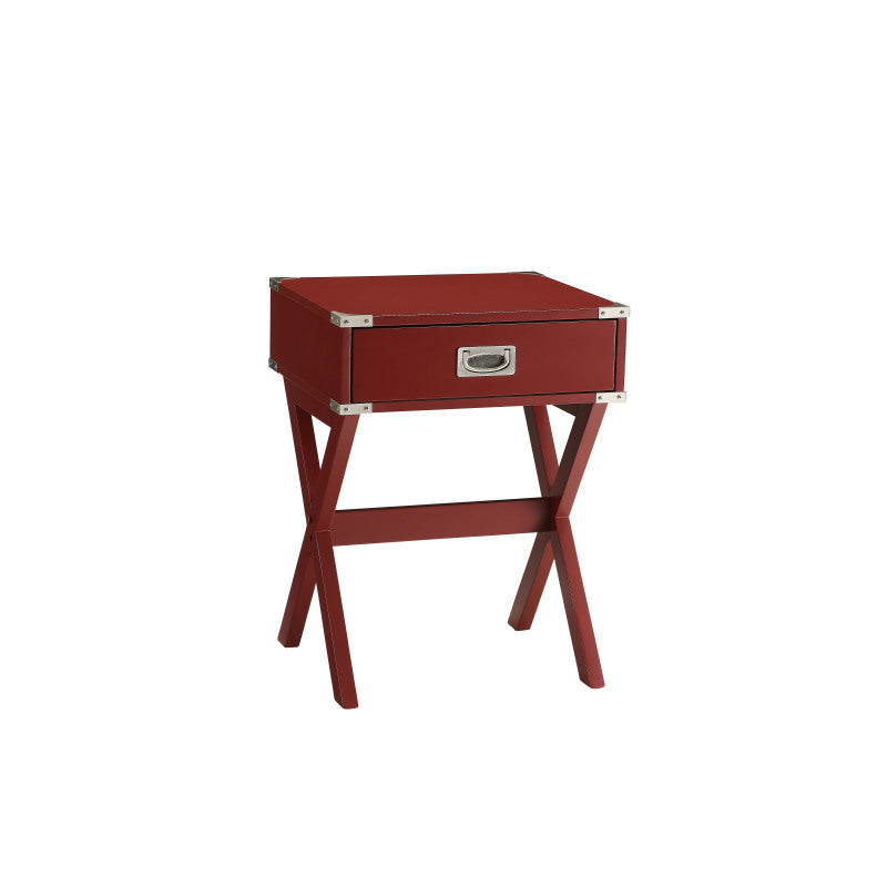 Babs Modern Accent Table for Living Room, Bold Red Finish