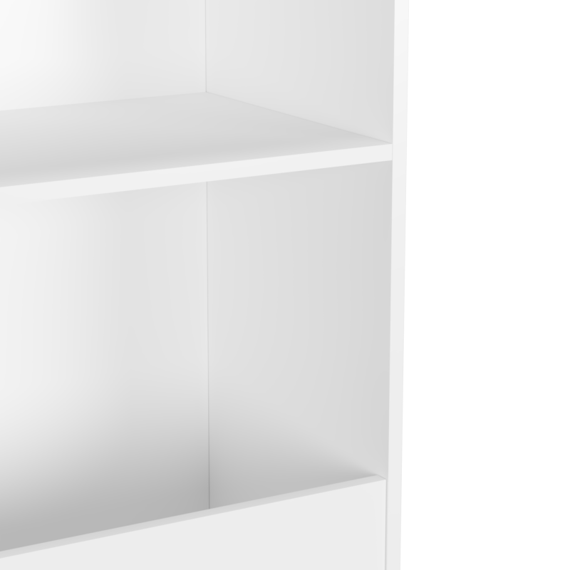 Modern 4-Tier Kids Bookcase for Playroom with Toy Storage