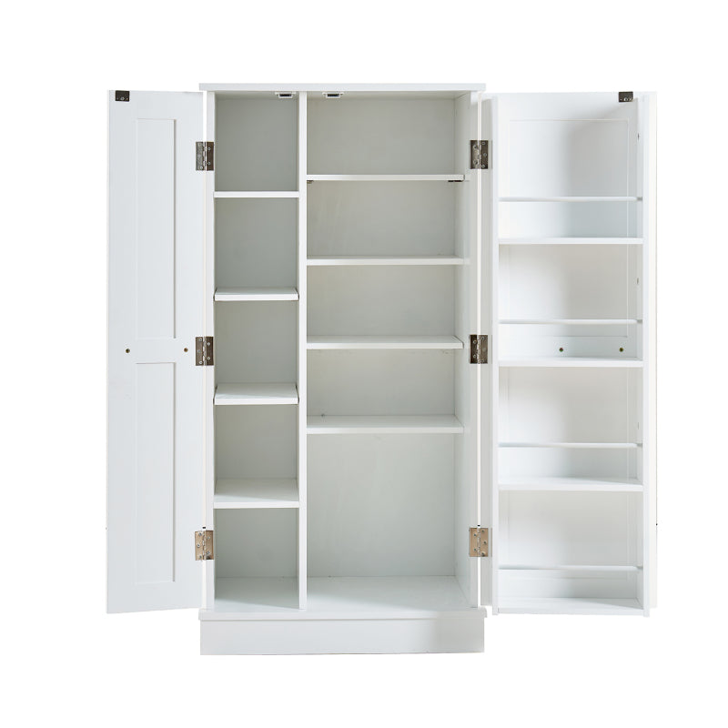 Kitchen Pantry Storage Cabinet,Freestanding Pantry Cabinet with Doors & Adjustable Shelves, Small Food Pantry Cabinet for Kitchen,Dining Room Craft Room (White)