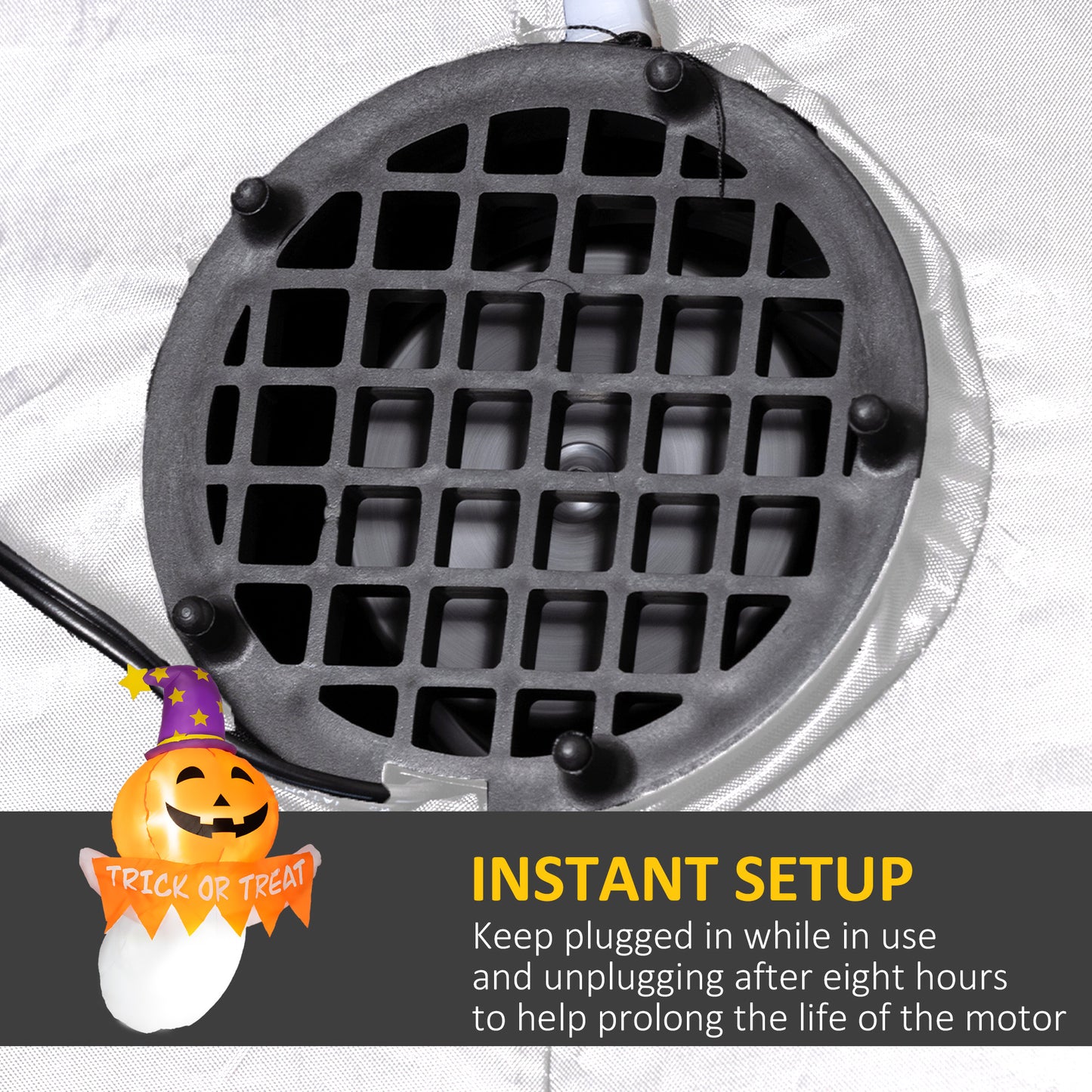 Outsunny Halloween Light-Up Inflatable Ghost, Indoor/Outdoor