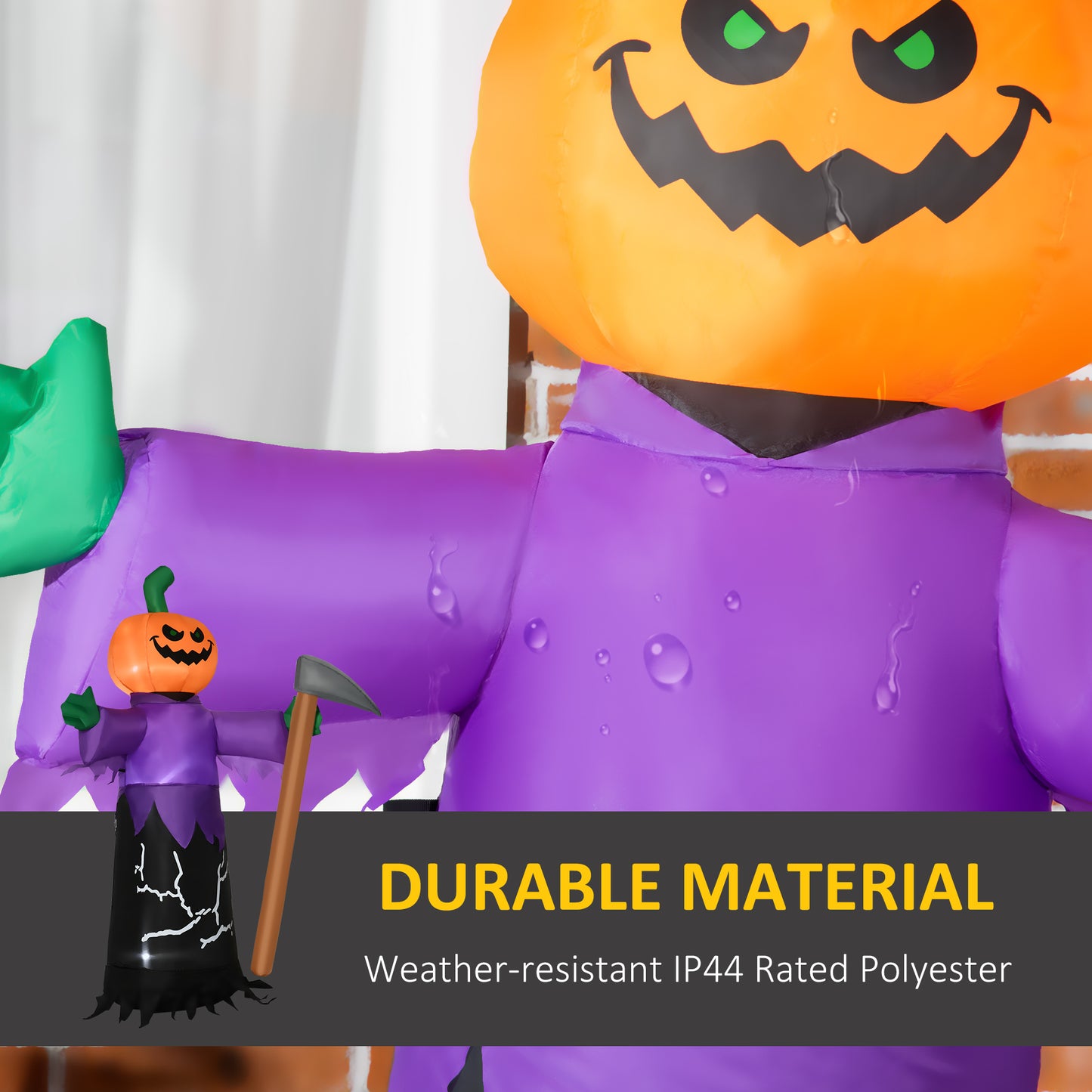 Outsunny 5ft Yard Inflatable Grim Reaper, LED, Waterproof