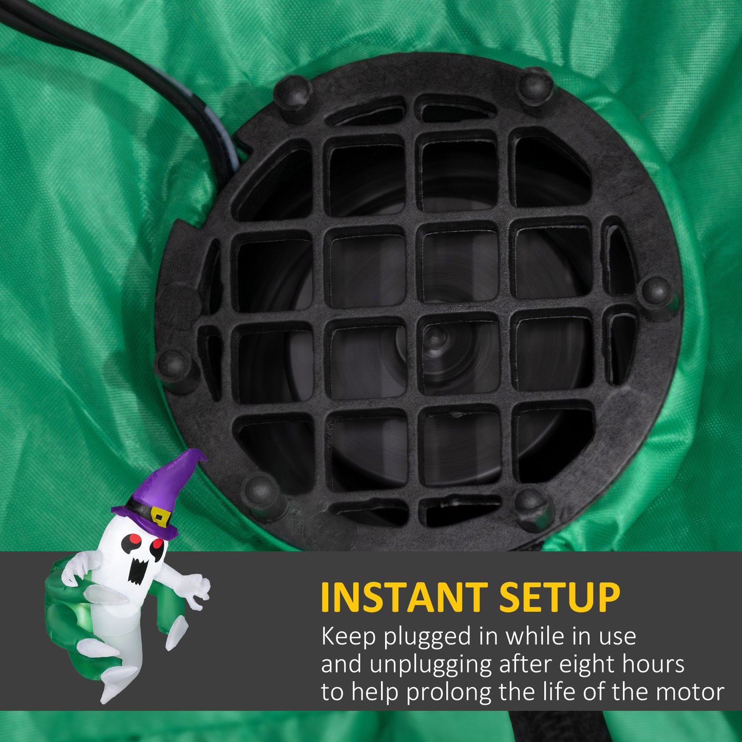 Outsunny Halloween LED Inflatable Window Ghost, 3.9 ft