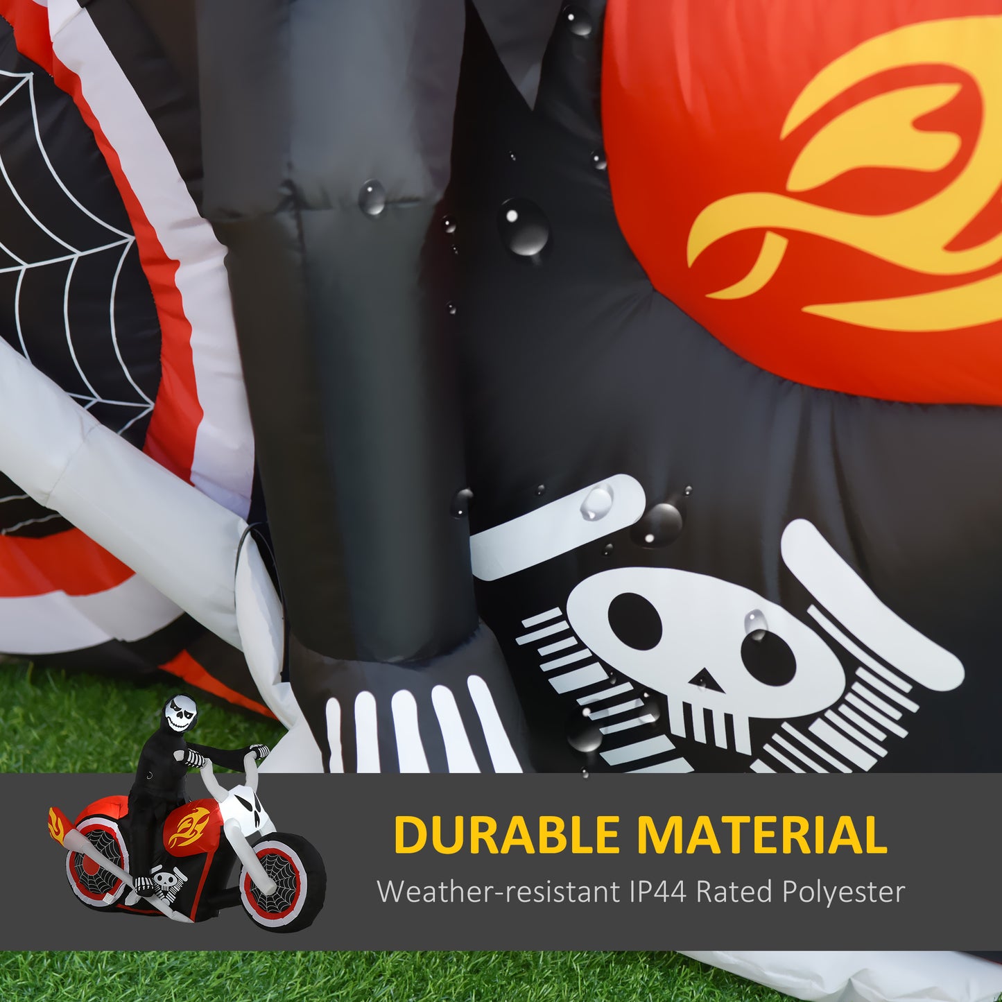 HOMCOM Spooky Inflatable Yard Decor, 7.5' LED Ghost Biker