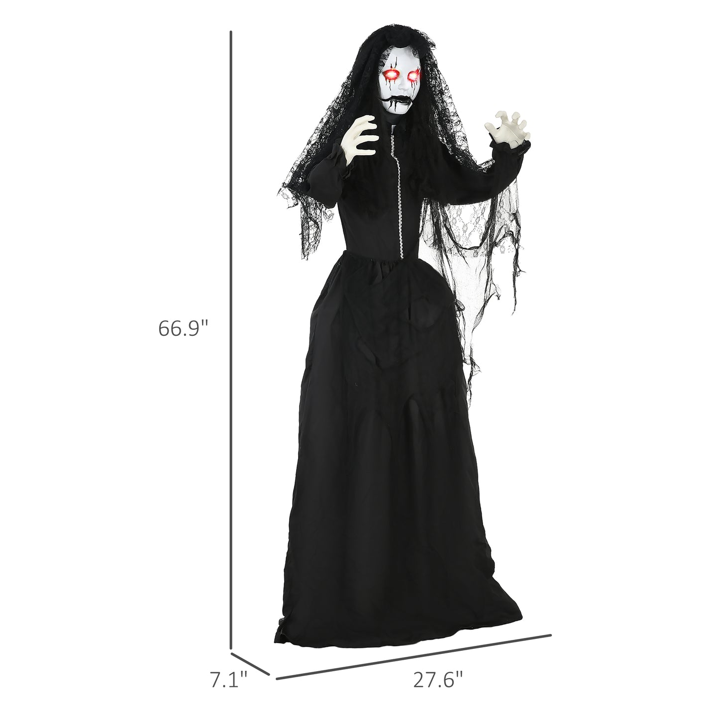 HOMCOM Zombie Bride Yard Animatronic, Sound & Light-Up Eyes