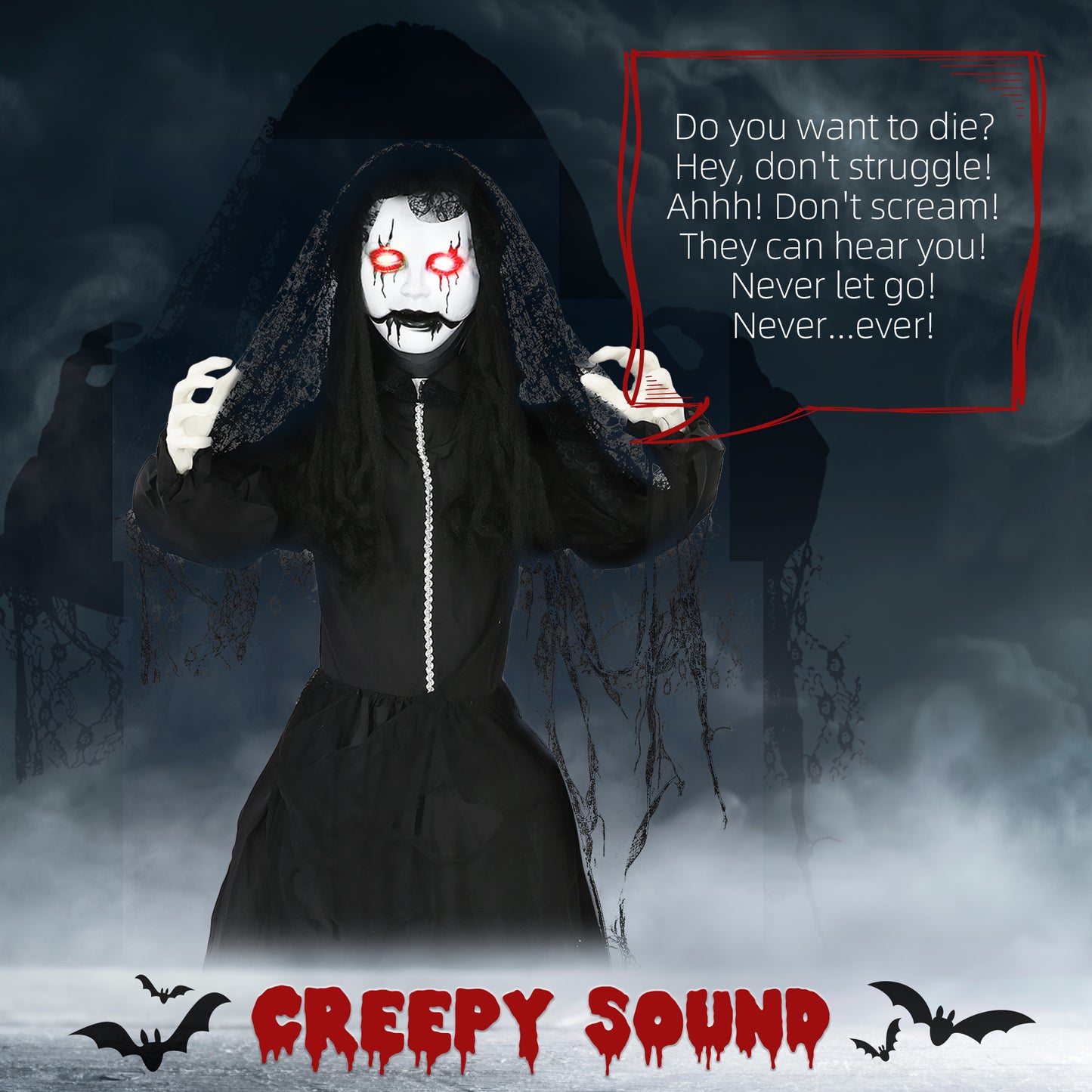HOMCOM Zombie Bride Yard Animatronic, Sound & Light-Up Eyes