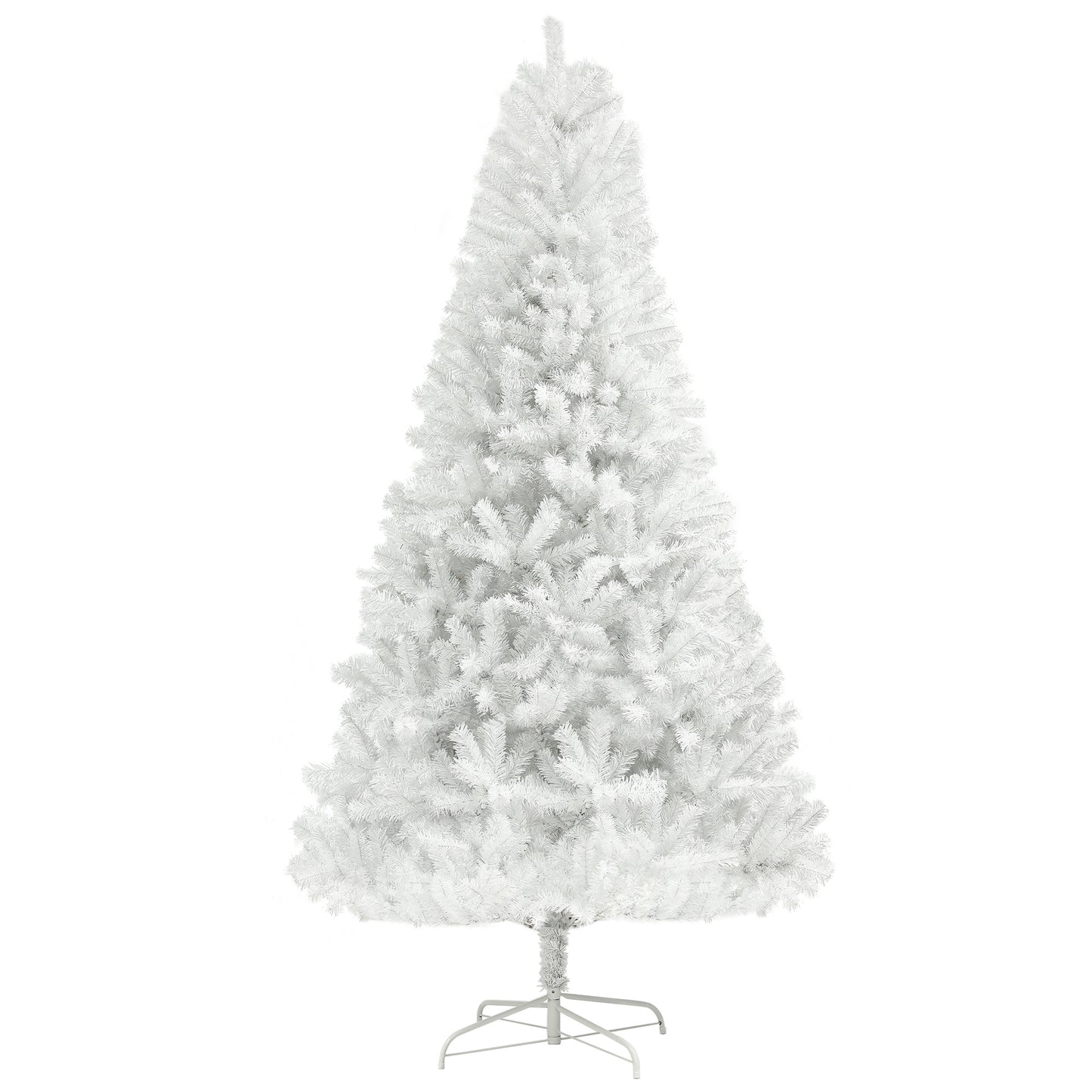 HOMCOM White 6 ft Unlit Christmas Tree 1,000 Tips, Auto-Open
