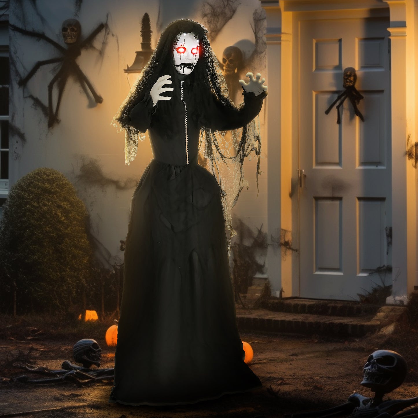 HOMCOM Zombie Bride Yard Animatronic, Sound & Light-Up Eyes