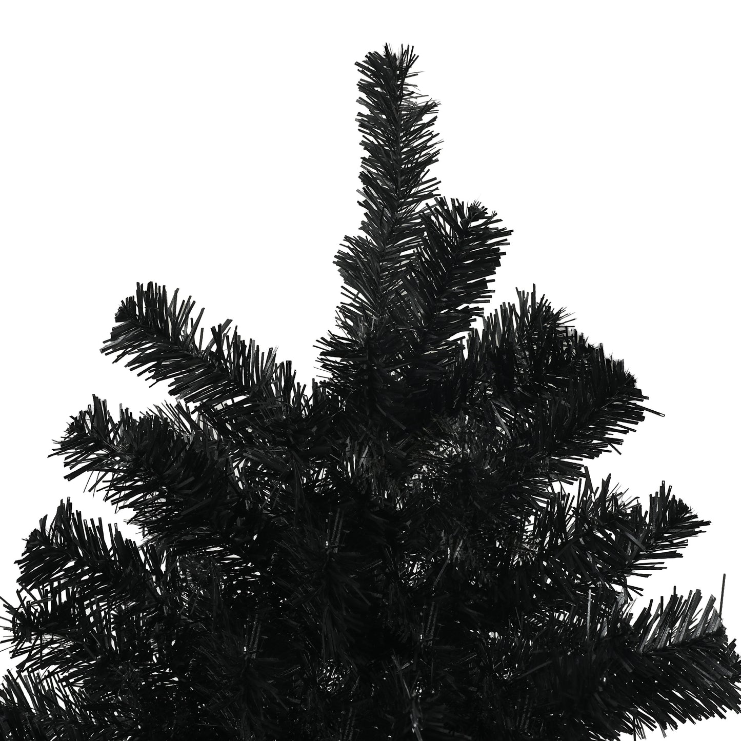 HOMCOM Black Christmas Tree 7.5ft Unlit Auto-Open Steel Base