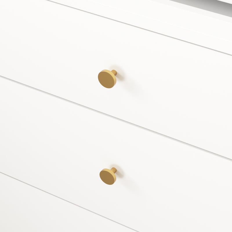 Compact Modern White Vanity Desk, Mirror & Chair for Bedroom