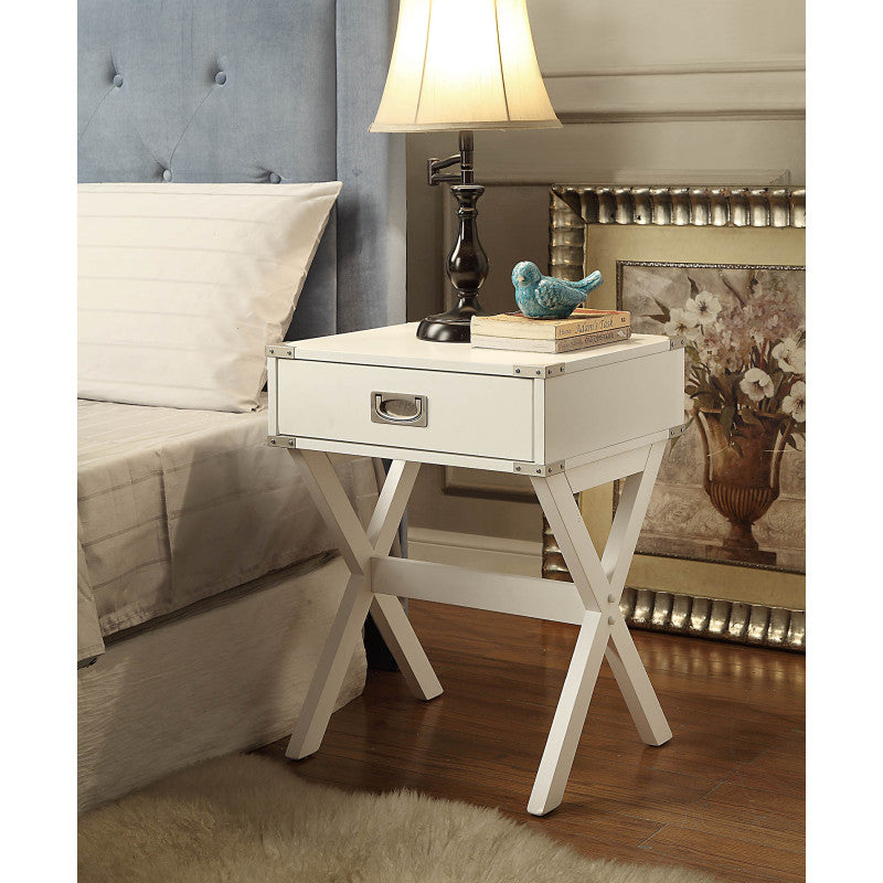 Babs Modern Accent Table for Living Room, Bold Red Finish