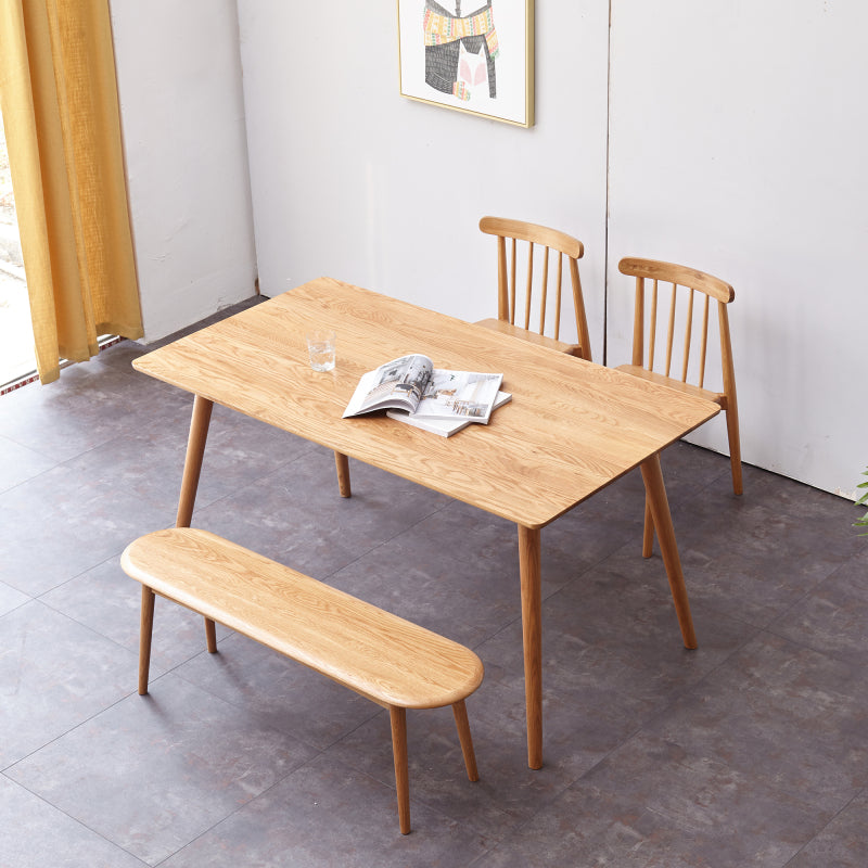 Natural Solid Oak Dining Bench for Dining Room