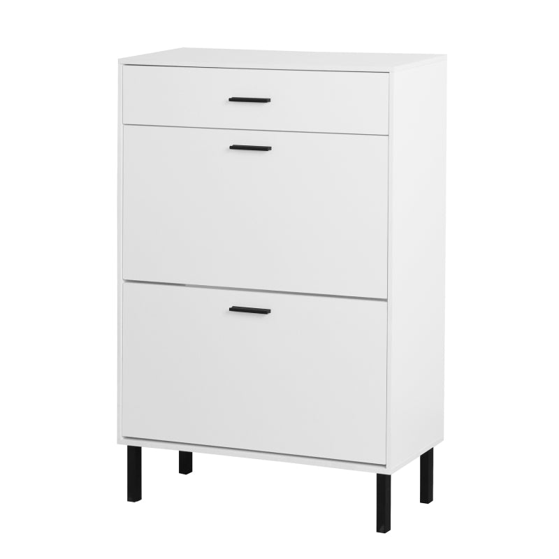 Modern Shoe Cabinet for Entryway with 2 Flip Drawers