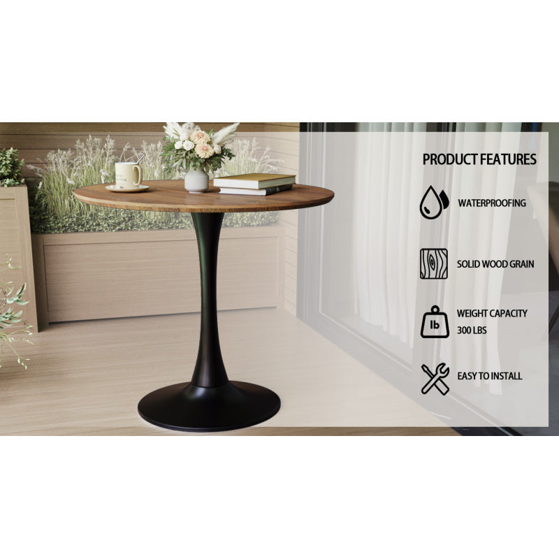 Mid-Century Round Tulip Dining Table for 2-4, Pedestal Base