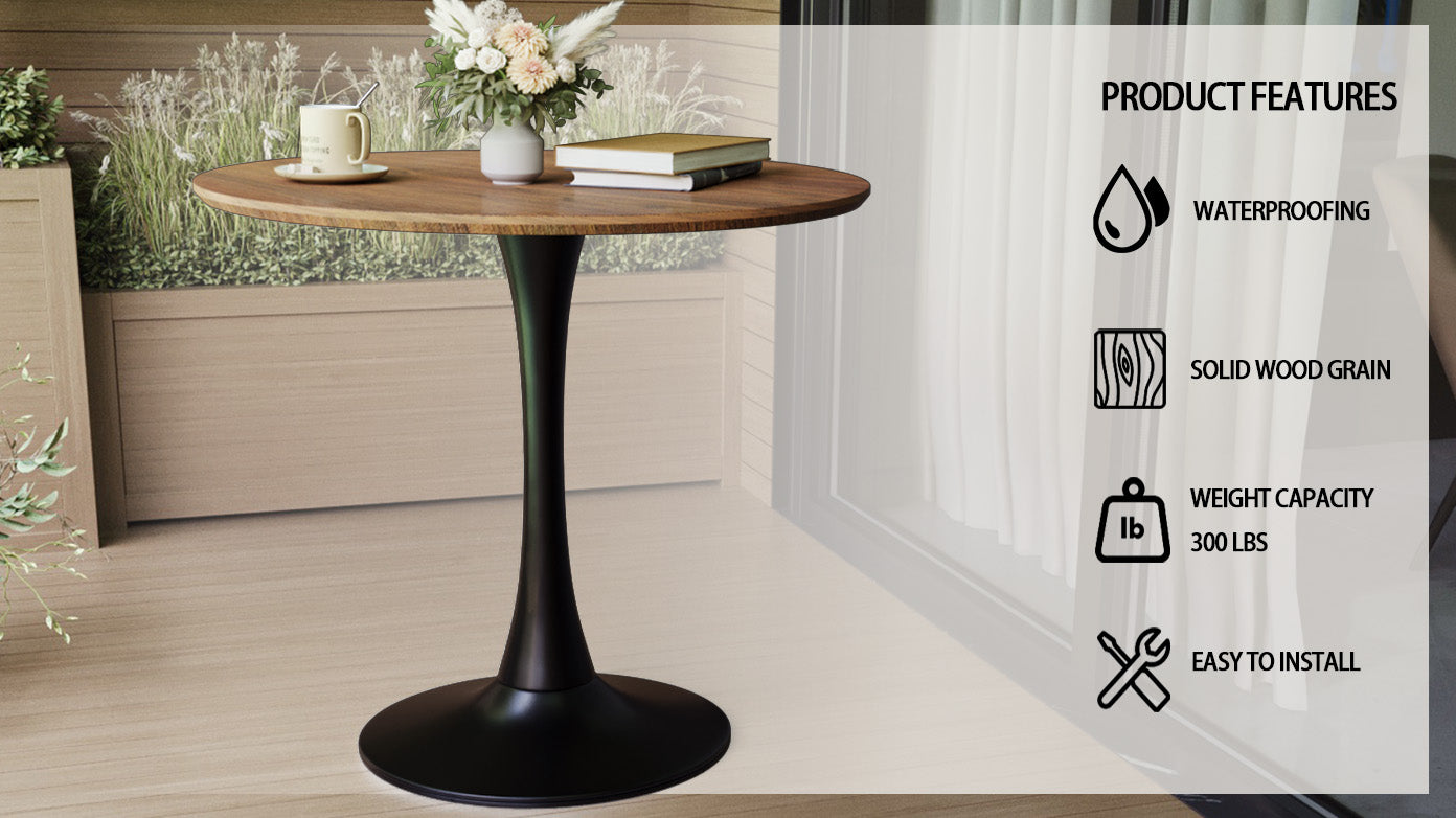 Mid-Century Round Tulip Dining Table for 2-4, Pedestal Base